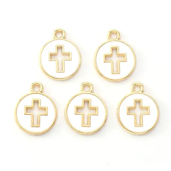 Light Gold Plated Alloy Enamel Pendants