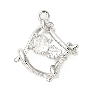 Brass Micro Pave Cubic Zirconia Pendants