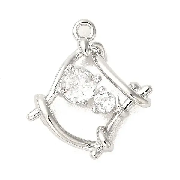 Brass Micro Pave Cubic Zirconia Pendants