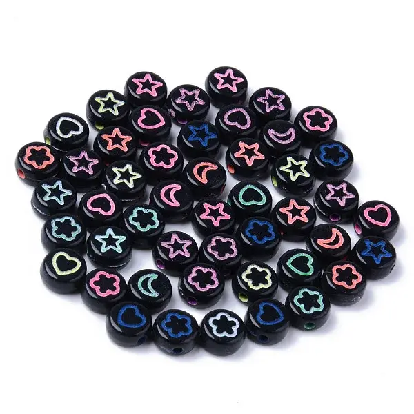 Opaque Black Acrylic Beads