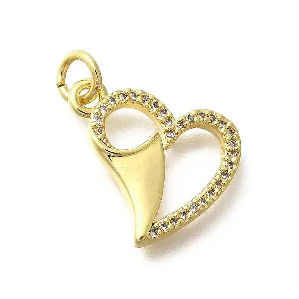 Brass Micro Pave Clear Cubic Zirconia Pendants