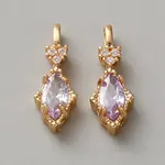 Brass Micro Pave Cubic Zirconia Pendants