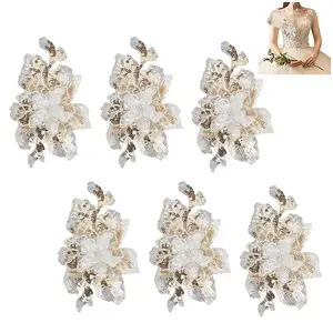 3D Flower Shape Milk Silk Fabrics Embroidery Applqiues