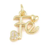 Brass Micro Pave Clear Cubic Zirconia Pendants