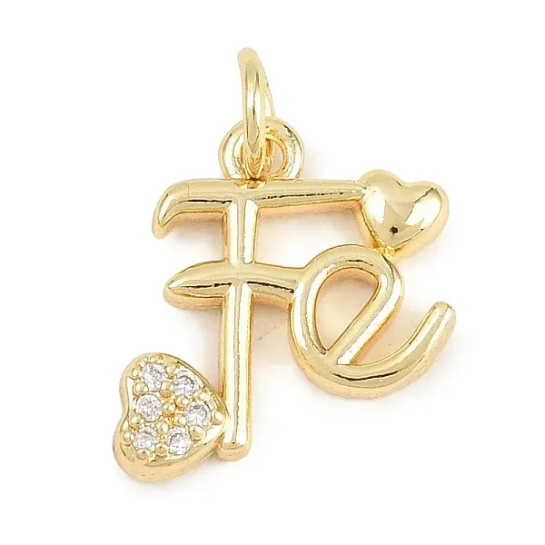 Brass Micro Pave Clear Cubic Zirconia Pendants