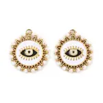 304 Stainless Steel Enamel Glass Pendants