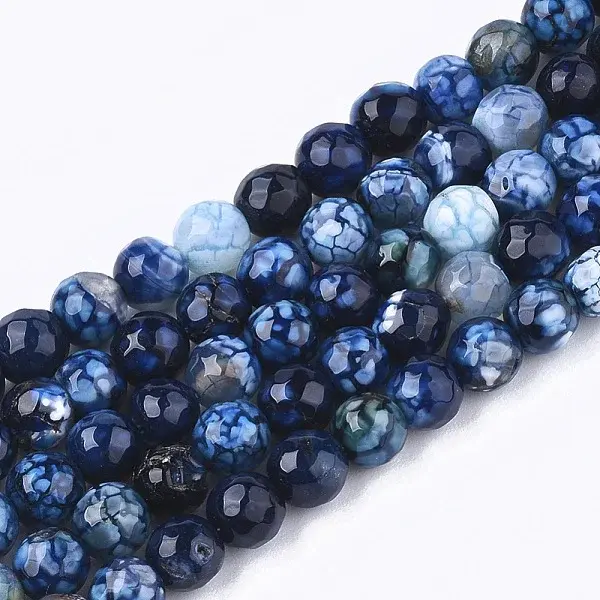Natural Crackle Agate Beads Strands