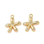 Brass Micro Pave Clear Cubic Zirconia Charms