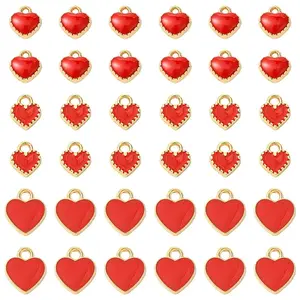 48Pcs 3 Styles Alloy Enamel Charms