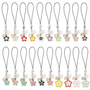 20Pcs Alloy Enamel Mobile Straps