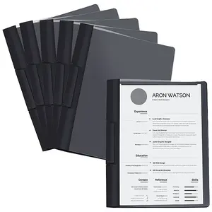 5Bags Transparent Plastic Rotating Side-Opening File Folder