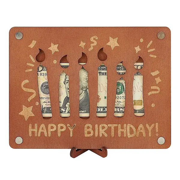 Laser Cut Wooden Money Holder Display Stands