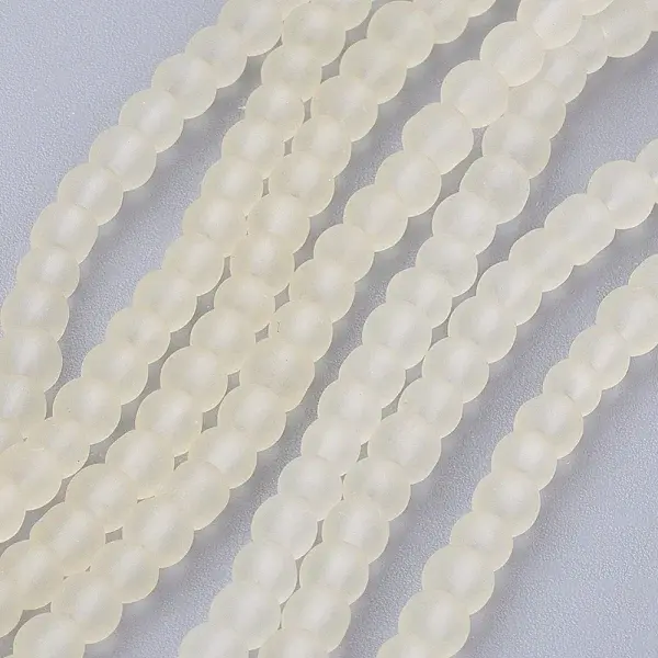 Baking Paint Transparent Glass Bead Strands