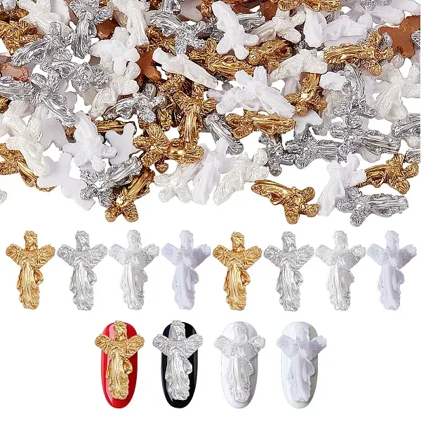 140Pcs 4 Colrs Virgin Mary Resin Cabochons