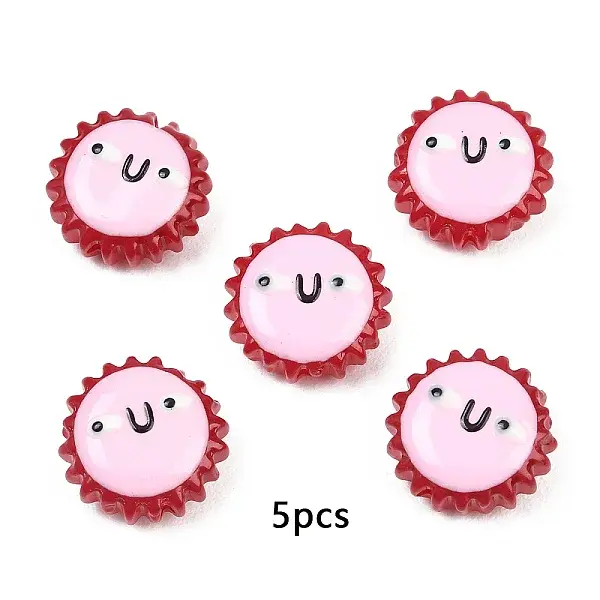 5Pcs Fuuny Painted Glass Beads Enamel Beads