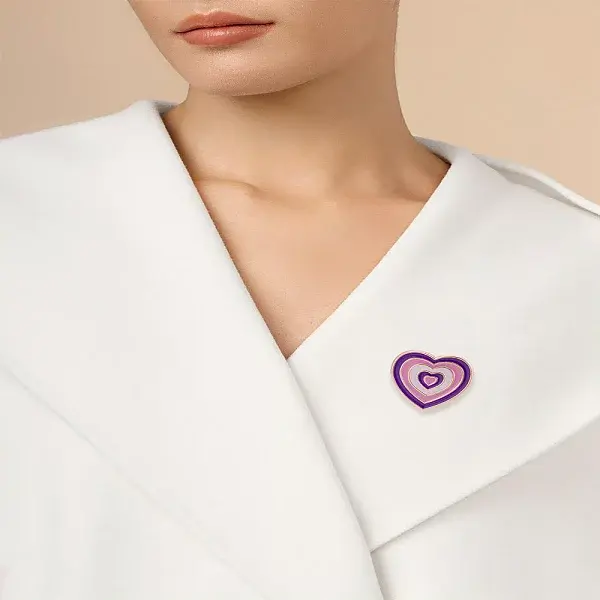 1Pc Heart Enamel Pin