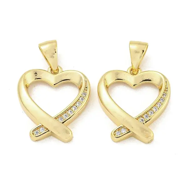 Brass Micro Pave Clear Cubic Zirconia Pendants
