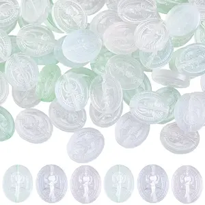 60Pcs 3 Colors Baking Painted Transparent Glass Beads