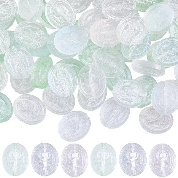 60Pcs 3 Colors Baking Painted Transparent Glass Beads