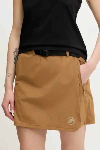 Sportovní sukně Mammut Trekkers zelená barva, mini, áčková, 1023-01100