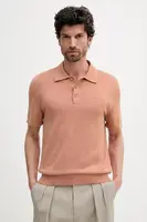 Bavlněné polo tričko Calvin Klein pánské, oranžová barva, LV04LC326G
