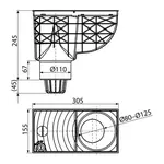 Lapač střešních splavenin přímý DN Ø 110 mm, černá, ENPRO