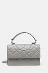 Kožená kabelka Tory Burch Fleming šedá barva, 164800-021