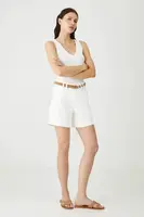 Džínové šortky Medicine dámské, bílá barva, high waist