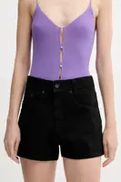 Džínové šortky Miss Sixty dámské, černá barva, high waist, 6S2JJ3310T