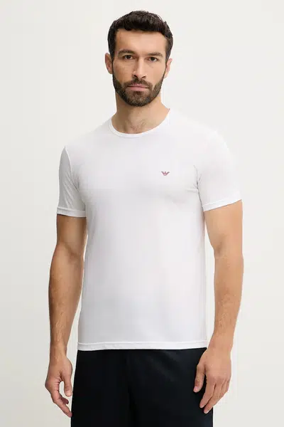 Bavlněné lounge tričko Emporio Armani Underwear 2-pack pánské, bílá barva, EM000391 AF10800