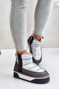 Low snow boots on thick sole D.Franklin Silver