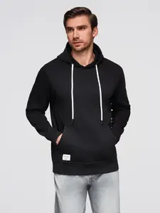 Ombre Men's kangaroo sweatshirt with hood - black