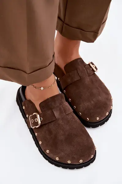 BIG STAR sandály na platformě s nýty a přezkou