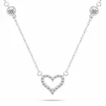 Brilio Silver Romantický stříbrný náhrdelník Srdíčko se zirkony NCL171W