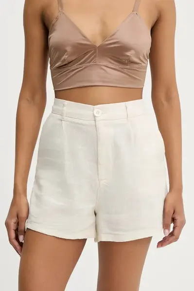 Kraťasy Answear.LAB dámské, béžová barva, high waist