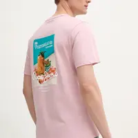 Bavlněné tričko Pepe Jeans pánské, růžová barva, s potiskem, PM509956