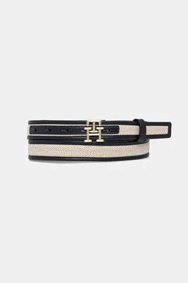 Kožený pásek Tommy Hilfiger dámský, tmavomodrá barva, AW0AW17249