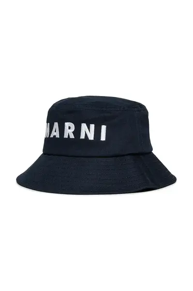 Dětský bavlněný klobouk Marni MF35B HAT tmavomodrá barva, M01458