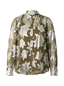 WHITE STUFF Blúzka 'Phoebe'  tmavozelená / strieborná