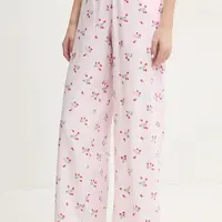 Pyžamové kalhoty Hollister Co. růžová barva, KI346-5037