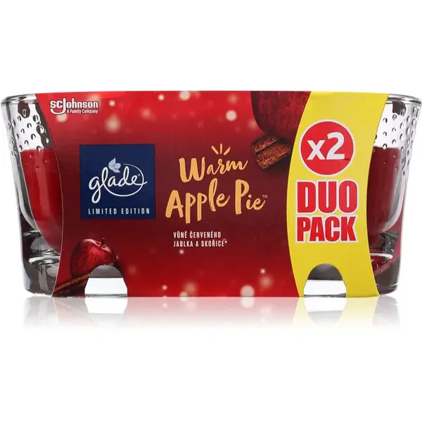 GLADE Warm Apple Pie vonná svíčka DUO BALENÍ 2x112 g