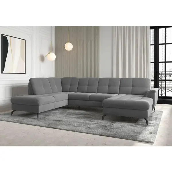 Sit & More SEDACÍ SOUPRAVA, textil, šedá