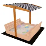 Strieška pre detské drevené pieskovisko Baby Mix 120x120 cm modré-biela , 20C56239