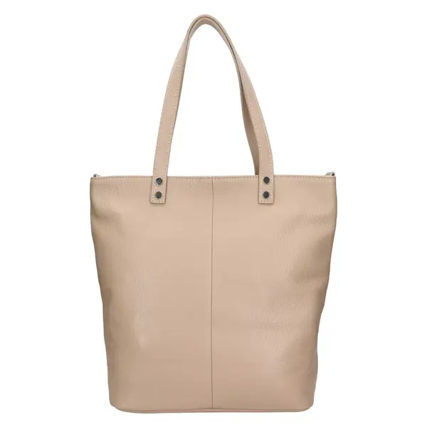 Dámska kožená kabelka Italia Elena - tmavo béžová