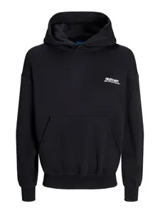 JACK & JONES Mikina 'JWHROXBURY'  čierna / biela
