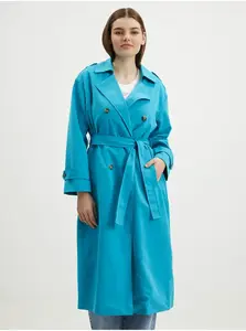 Modrý dámský trenčkot VERO MODA Chloe - Dámské