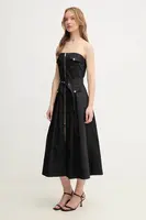 Bavlněné šaty Gaudi černá barva, midi, 511FD15017