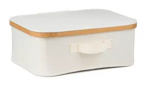 g21 Úložný box 40 x 30 x 15 cm bambusový s víkem, béžový