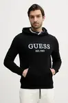 Mikina Guess BEAU pánská, černá barva, s kapucí, s aplikací, M5GQ36 KCN01