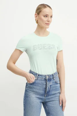 Tričko Guess modrá barva, W5GI04 J1314
